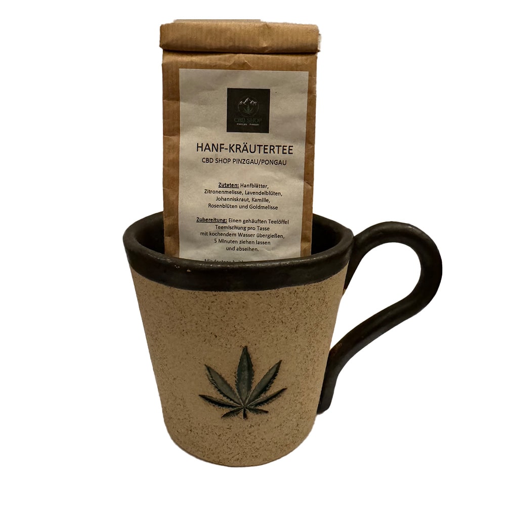 Pure Alps handgemachte Hanfblatt-Tasse mit oder ohne Hanf Kräutertee