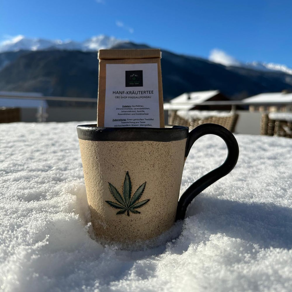 Pure Alps handgemachte Hanfblatt-Tasse mit oder ohne Hanf Kräutertee